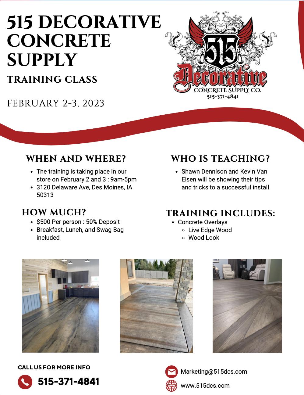 515 Training - Concrete Overlay Wood Look