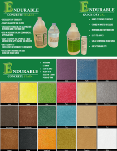 Endurable Concrete Stain Color Card