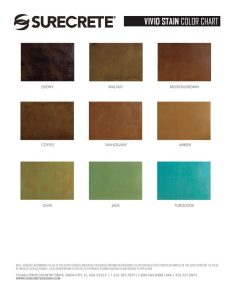 VIVID Acid Stain Color Card • SureCrete